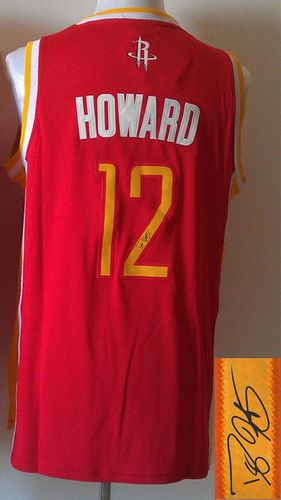 Revolution 30 Autographed Rockets #12 Dwight Howard Red Alternate Stitched NBA Jersey
