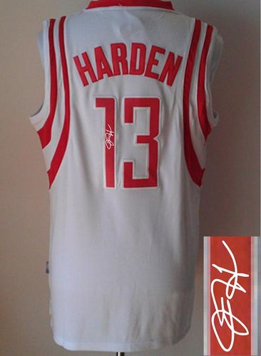 Revolution 30 Autographed Rockets #13 James Harden White Stitched NBA Jersey