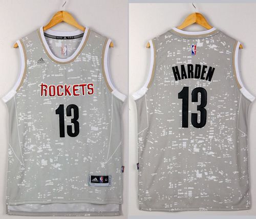 Rockets #13 James Harden Grey City Light Stitched NBA Jersey