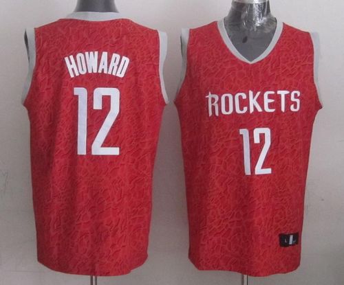 Rockets #12 Dwight Howard Red Crazy Light Stitched NBA Jersey