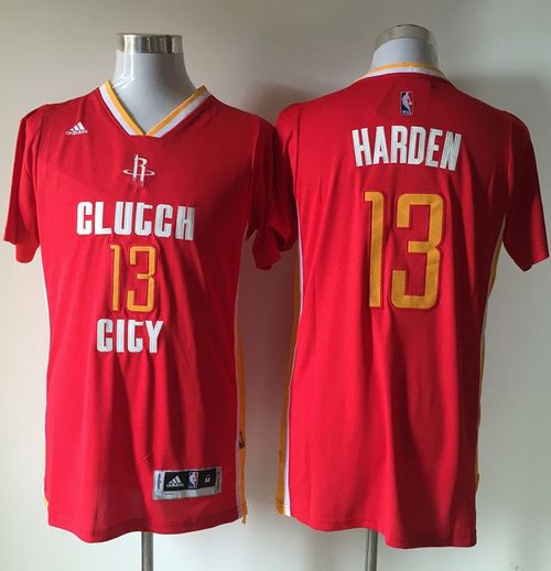 Rockets #13 James Harden Red Pride Clutch City Stitched NBA Jersey