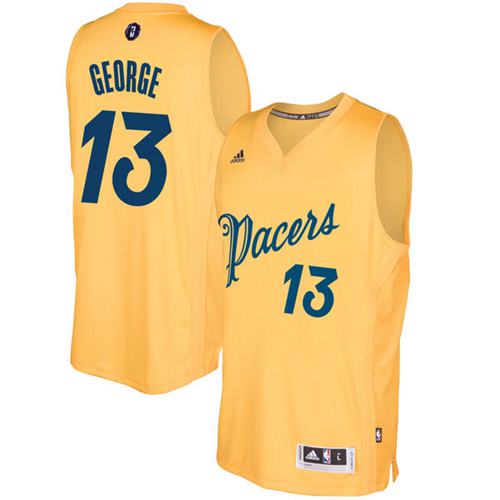 Pacers #13 Paul George Gold 2016-2017 Christmas Day Stitched NBA Jersey