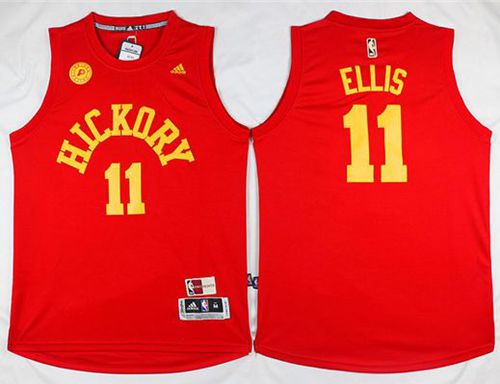 Pacers #11 Monta Ellis Red Hardwood Classics Stitched NBA Jersey