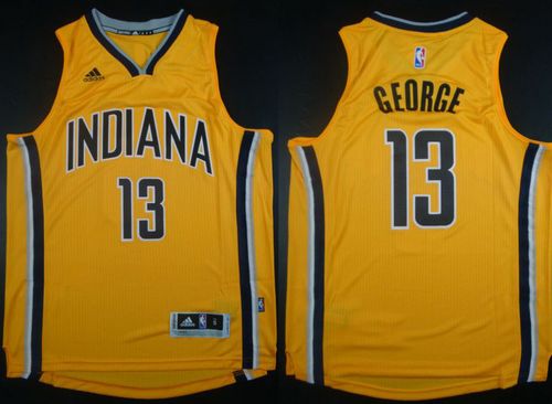 Revolution 30 Pacers #13 Paul George Yellow Stitched NBA Jersey