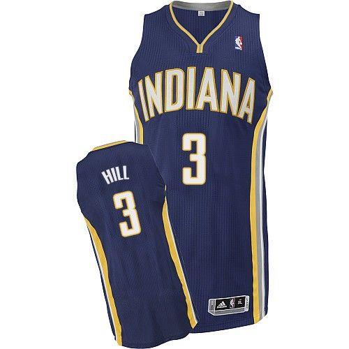 Revolution 30 Pacers #3 George Hill Navy Blue Road Stitched NBA Jersey
