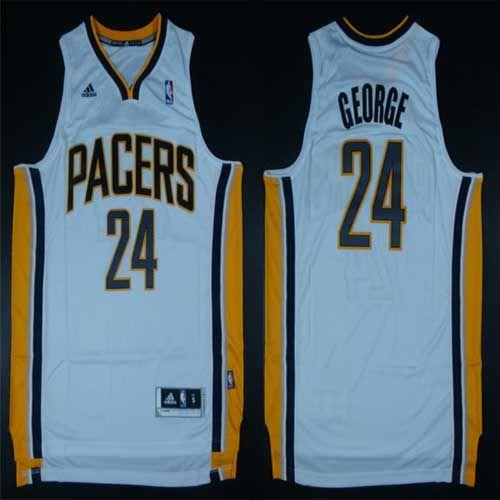 Pacers #24 Paul George White Home Stitched NBA Jersey