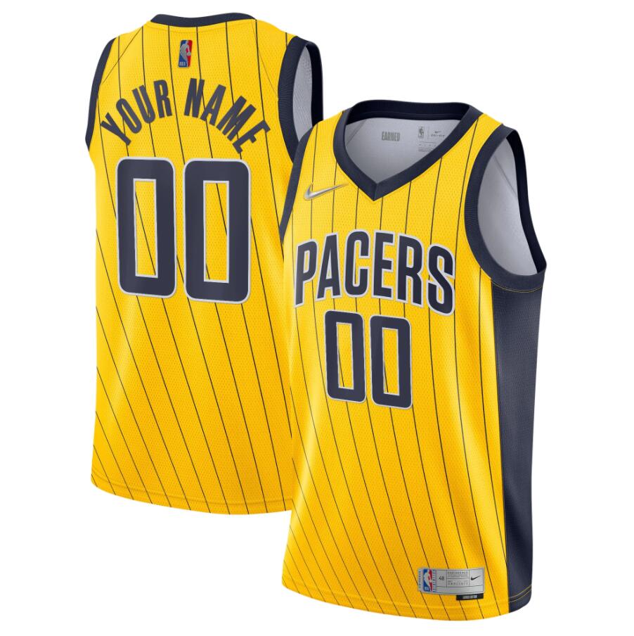 Men's Indiana Pacers Active Players Custom Gold Earned Edition Stitched Swingman Jersey