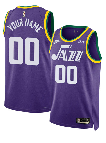 Men's Utah Jazz Active Player Custom Purple 2023 Classic Edition Stitched Basketball Jersey