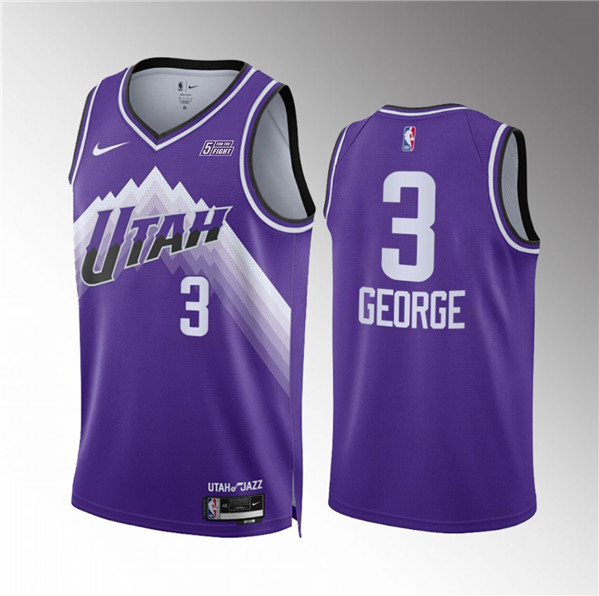 Men's Utah Jazz #3 Keyonte George Purple 2023/24 City Edition Stitched Basketball Jersey