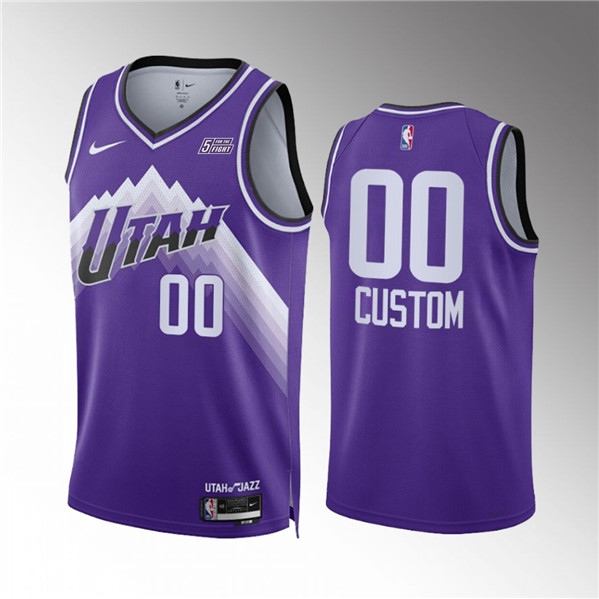 Men's Utah Jazz Active Player Custom Purple 2023 City Edition Stitched Basketball Jersey