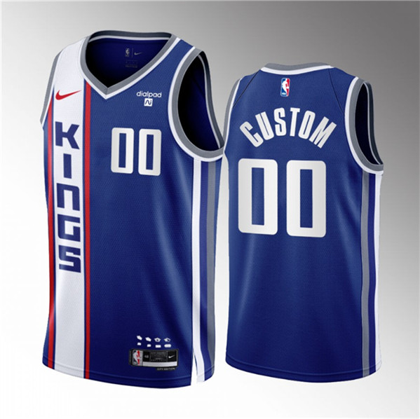 Men's Sacramento Kings Active Player Custom Blue 2023/24 City Edition Stitched Basketball Jersey