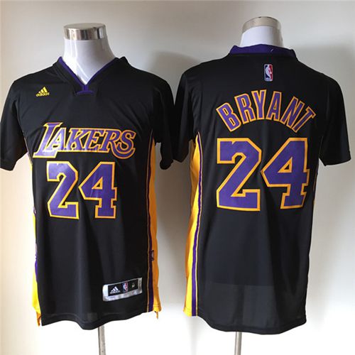Revolution 30 Lakers #24 Kobe Bryant Black(Purple NO.) Stitched NBA Jersey