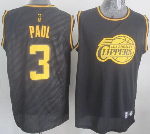 Clippers #3 Chris Paul Black Precious Metals Fashion Stitched NBA Jersey
