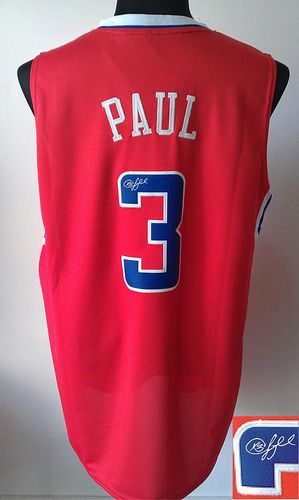 Revolution 30 Autographed Clippers #3 Chris Paul Red Stitched NBA Jersey