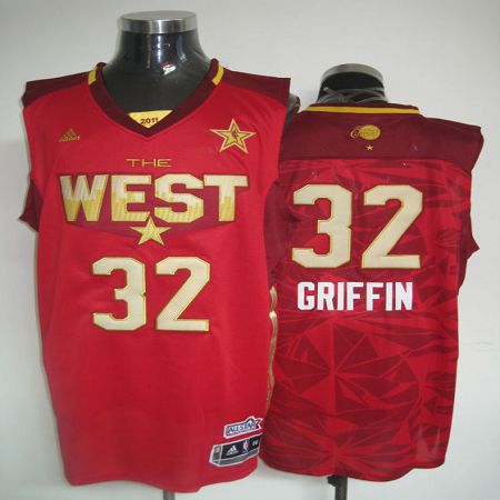 2011 All Star Clippers #32 Blake Griffin Red Stitched NBA Jersey