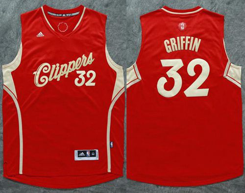 Clippers #32 Blake Griffin Red 2015-2016 Christmas Day Stitched NBA Jersey