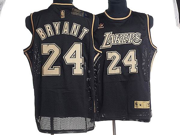 Lakers #24 Kobe Bryant Stitched Black Grey Number NBA Jersey