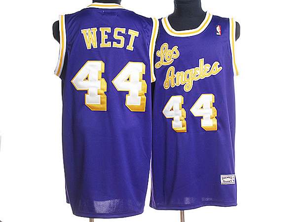 Mitchell and Ness Lakers #44 Jerry West Stitched Purple Throwback NBA Jersey