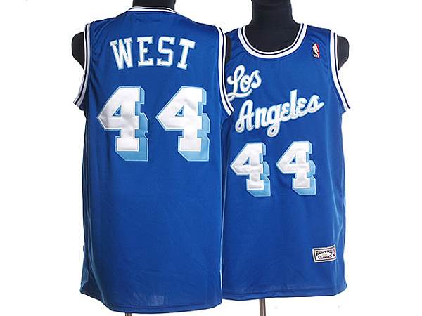 Mitchell and Ness Lakers #44 Jerry West Stitched Blue Throwback NBA Jersey