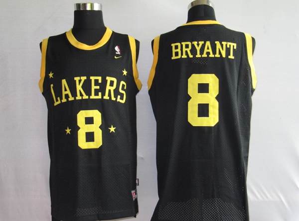 Mitchell and Ness Lakers #8 Kobe Bryant Stitched Black Throwback NBA Jersey