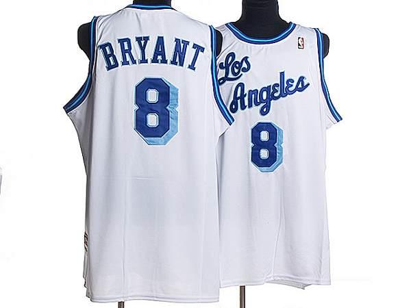 Lakers #8 Kobe Bryant Stitched White NBA Jersey