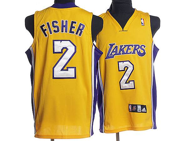 Lakers #2 Derek Fisher Stitched Yellow NBA Jersey