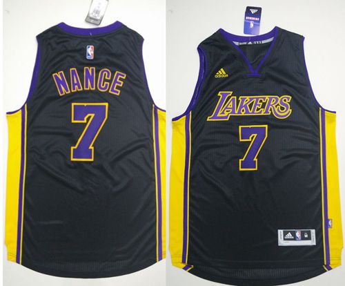 Lakers #7 Larry Nance Black(Purple NO.) Stitched NBA Jersey