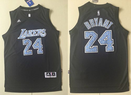 Lakers #24 Kobe Bryant Black Diamond Fashion Stitched NBA Jersey