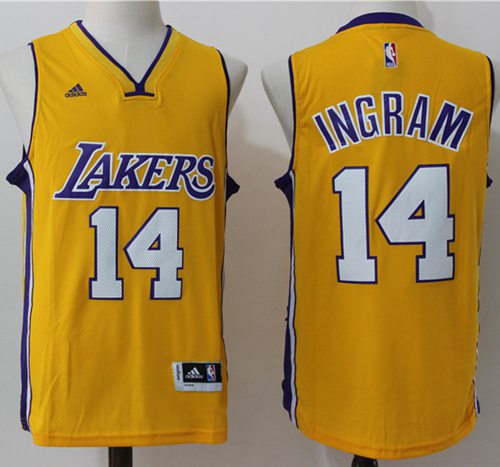 Lakers #14 Brandon Ingram Gold Stitched NBA Jersey