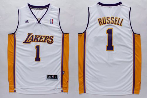 Lakers #1 D'Angelo Russell White Stitched NBA Jersey