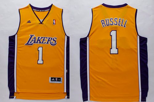 Lakers #1 D'Angelo Russell Yellow Stitched NBA Jersey