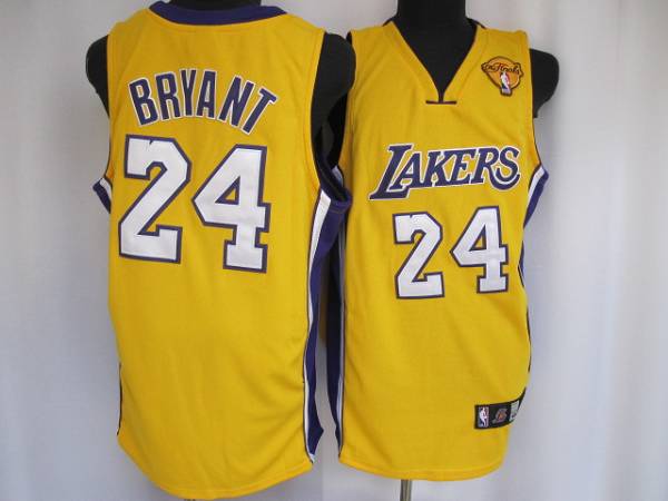 Lakers #24 Kobe Bryant Stitched Yellow Final Patch NBA Jersey