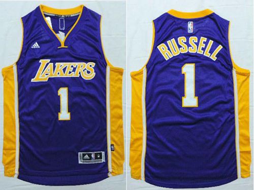 Lakers #1 D'Angelo Russell Purple Stitched NBA Jersey