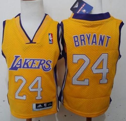 Toddler Lakers #24 Kobe Bryant Gold Stitched NBA Jersey