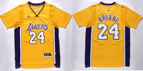 Lakers #24 Kobe Bryant Gold Short Sleeve Stitched NBA Jersey