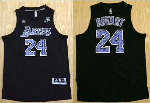 Lakers #24 Kobe Bryant Black New Camo Fashion Stitched NBA Jersey