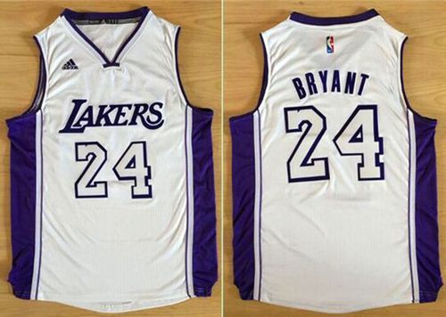 Lakers #24 Kobe Bryant White New Fashion Stitched NBA Jersey