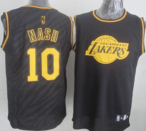 Lakers #10 Steve Nash Black Precious Metals Fashion Stitched NBA Jersey