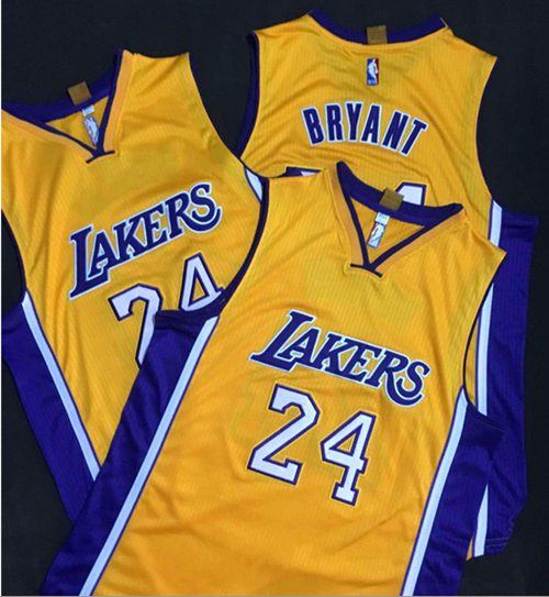 Revolution 30 Lakers #24 Kobe Bryant Yellow Stitched NBA Jersey