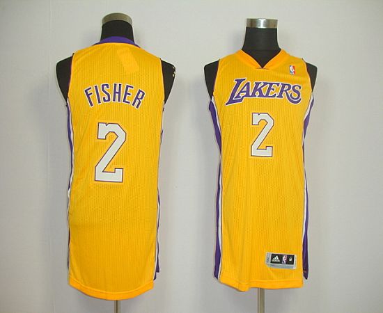 Revolution 30 Lakers #2 Derek Fisher Yellow Stitched NBA Jersey