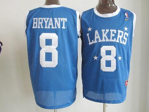 Lakers #8 Kobe Bryant Blue Stitched Throwback NBA Jersey
