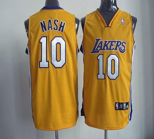 Lakers #10 Steve Nash Yellow Home Revolution 30 Stitched NBA Jersey