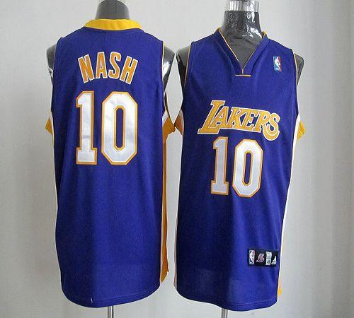 Lakers #10 Steve Nash Purple Road Revolution 30 Stitched NBA Jersey