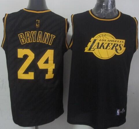 Lakers #24 Kobe Bryant Black Precious Metals Fashion Stitched NBA Jersey