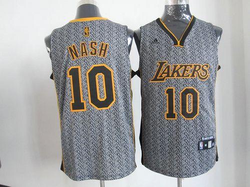 Lakers #10 Steve Nash Grey Static Fashion Stitched NBA Jersey