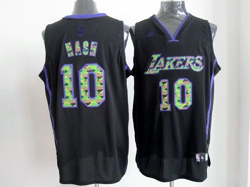 Lakers #10 Steve Nash Black Camo Fashion Stitched NBA Jersey