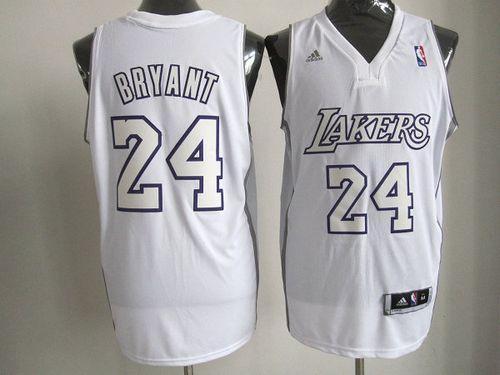 Lakers #24 Kobe Bryant White Big Color Fashion Stitched NBA Jersey