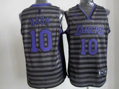 Lakers #10 Steve Nash Black/Grey Groove Stitched NBA Jersey