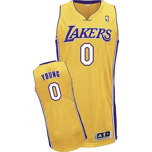Revolution 30 Lakers #0 Nick Young Yellow Stitched NBA Jersey