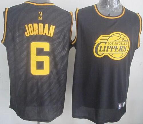 Clippers #6 DeAndre Jordan Black Precious Metals Fashion Stitched NBA Jersey